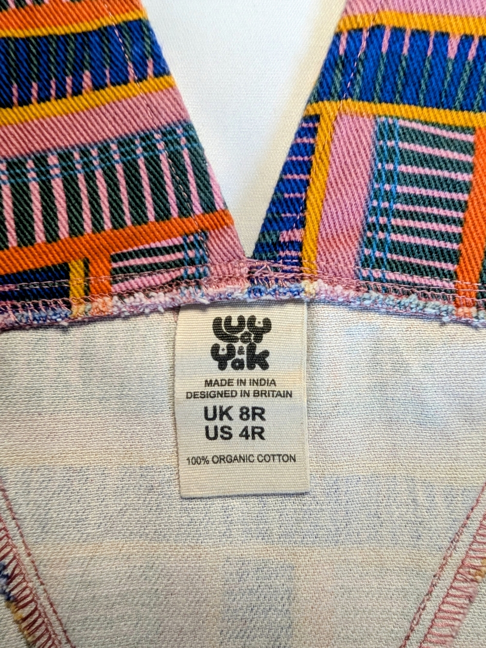 Lucy & Yak Original Dungarees in Digital Glitch Pink & Blue Size Small (8) - Picture 4 of 7